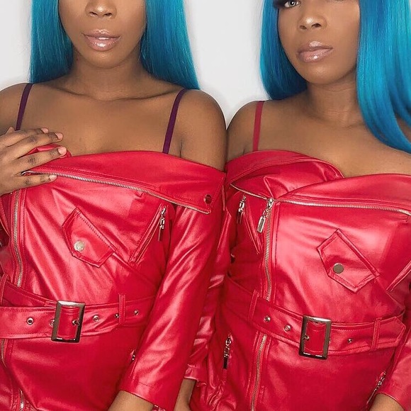 Red Leather Body-con Dress - Picture 2 of 2